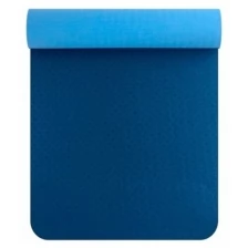 Коврик спортивно-туристический с сумкой для переноски 183х61х0,6 синий, голубой